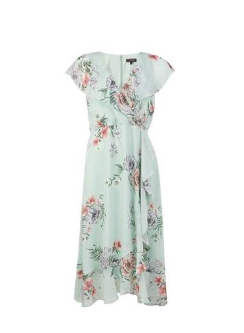 *billie & Blossom Green Sage Floral Print Ruffle Dress