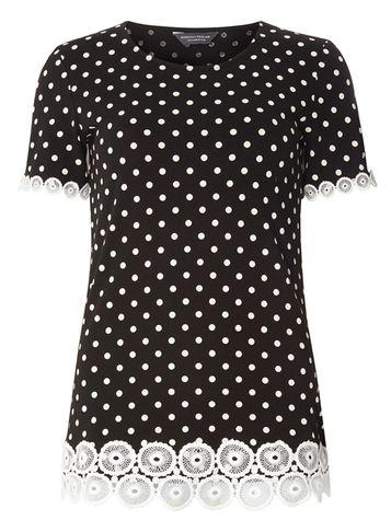 Dorothy Perkins Black Circle Trim Detail T-shirt