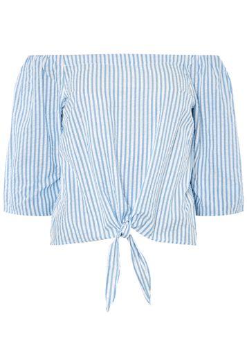Dorothy Perkins Petite Blue Striped Bardot Top