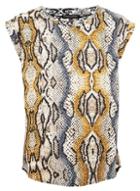 Dorothy Perkins *izabel London Yellow Snake Print Boxy Top