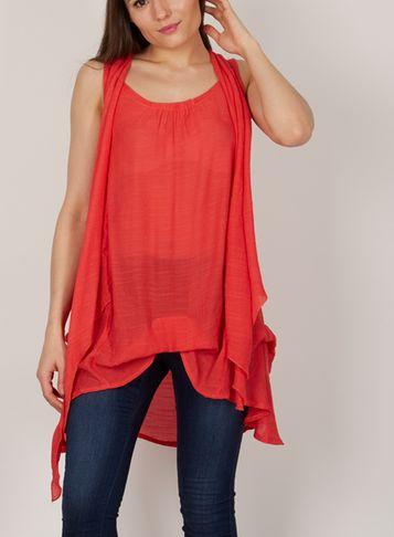 Dorothy Perkins *izabel London Coral Layered Tunic