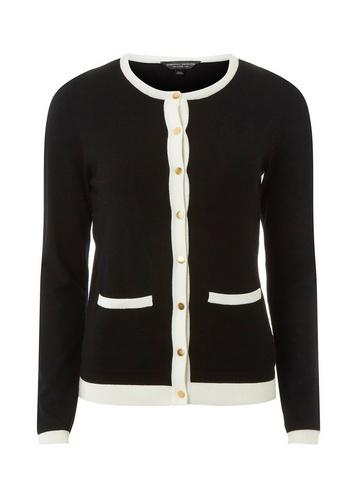 Dorothy Perkins Black Cardigan With White Trim