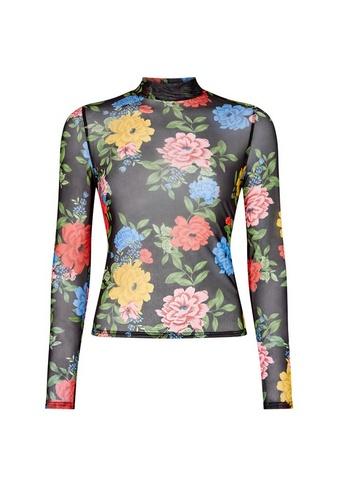 *lola Skye Multi Colour Floral Mesh Top