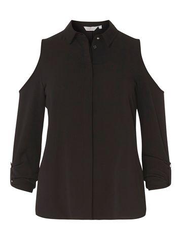 Dorothy Perkins Petite Black Cold Shoulder Shirt