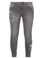 Dorothy Perkins Petite Grey Embroidered Jeans