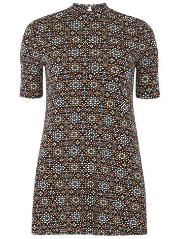 Dorothy Perkins Black Multi Jersey Tunic Top