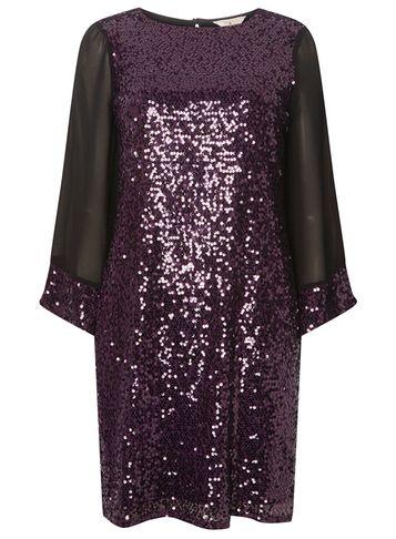 Dorothy Perkins *billie & Blossom Tall Blackcurrant Sequin Shift Dress