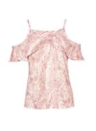 Dorothy Perkins Pink Snake Print Frill Cold Shoulder Top