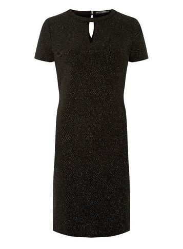 Dorothy Perkins Black Glitter Keyhole Shift Dress