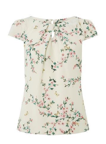 Dorothy Perkins *billie & Blossom Ivory Crepe Printed Shell Top