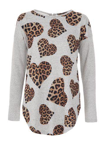 Dorothy Perkins *quiz Leopard Heard Print Knitted Top