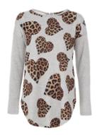 Dorothy Perkins *quiz Leopard Heard Print Knitted Top