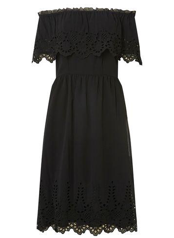 Dorothy Perkins Black Cutout Bardot Midi Skater Dress
