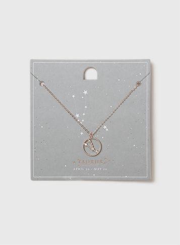 Dorothy Perkins Rose Gold Look Taurus Horoscope Necklace