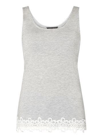 Dorothy Perkins Grey Lace Trim Vest Top