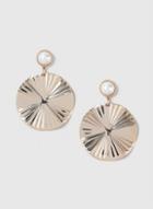 Dorothy Perkins Cream Disc Drop Earrings