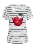 Only White Sequin Apple Tee