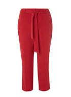 Dorothy Perkins Red Tie Waist Ankle Grazer Trousers