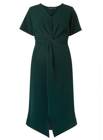 Dorothy Perkins *dp Curve Green Knot Front Shift Dress