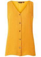 Dorothy Perkins Yellow Sleeveless Tortoiseshell Shirt