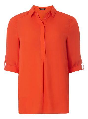 Dorothy Perkins Red Roll Sleeve Shirt