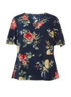 Dorothy Perkins *dp Curve Blue Floral Romantic Button Down Top