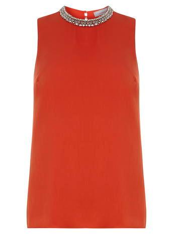 Dorothy Perkins Petite Orange Embellished Top