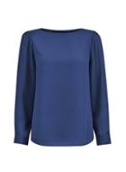 Dorothy Perkins Navy Button Back Long Sleeve Top