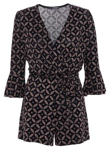 Dorothy Perkins *quiz Black And Bronze Playsuit