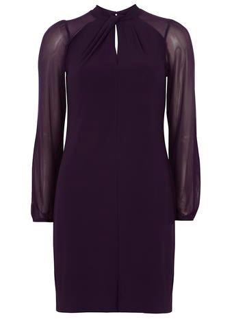 Dorothy Perkins Damson Twist Front Shift Dress