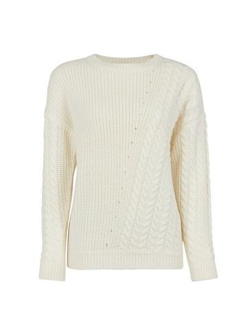 Dorothy Perkins Cream Diagonal Cable Jumper
