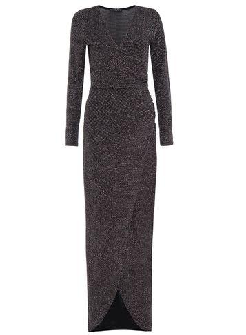 Dorothy Perkins *quiz Black Multi Glitter Wrap Maxi Dress