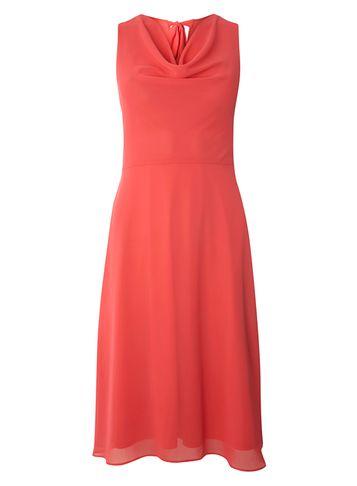 Dorothy Perkins Coral Cowl Neck Chiffon Midi Dress