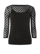 Dorothy Perkins Silver And Black Spotted Mesh Top
