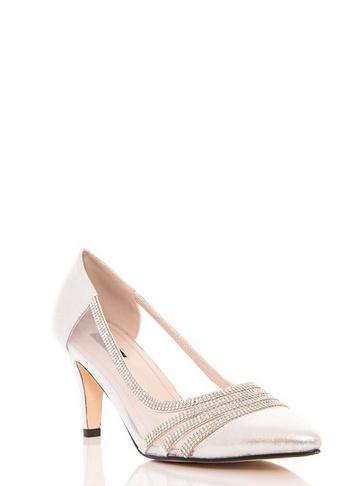 *quiz Silver Mesh Court Shoes