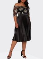 Dorothy Perkins *chi Chi London Curve Black Embroidered Midi Dress