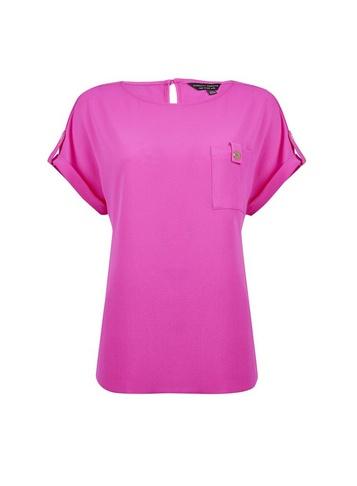 Dorothy Perkins Hot Pink Button Pocket Tee