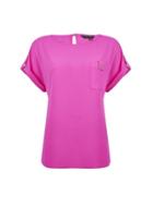 Dorothy Perkins Hot Pink Button Pocket Tee