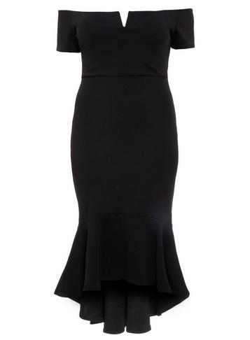 *quiz Curve Black Bardot Hem Dress