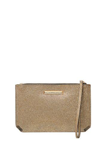 Dorothy Perkins Gold Metal Corner Wristlet Clutch Bag