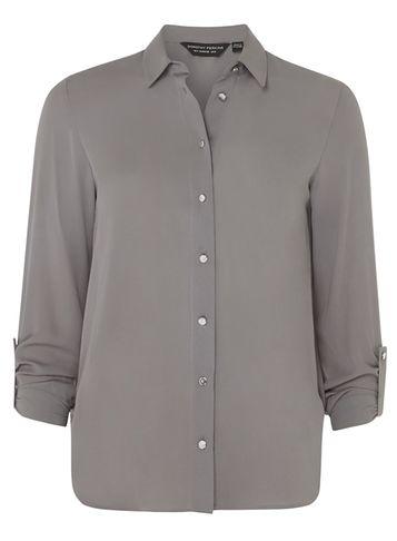 Dorothy Perkins Grey Tab Roll Sleeve Shirt