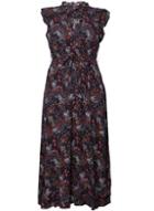 Dorothy Perkins *izabel London Curve Navy Flower Frill Maxi Dress