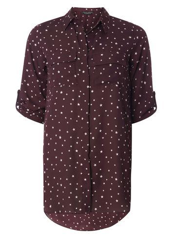 Dorothy Perkins Purple Star Print Longline Shirt