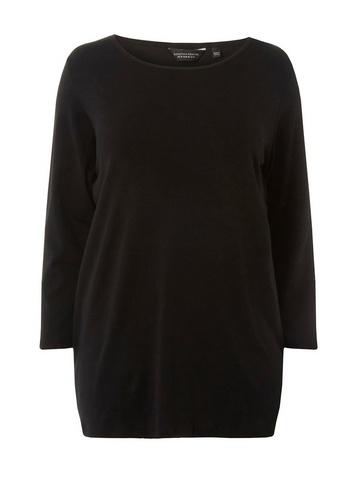Dorothy Perkins *dp Curve Black Popper Cuff T-shirt