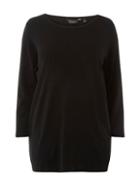 Dorothy Perkins *dp Curve Black Popper Cuff T-shirt