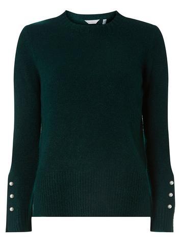 Dorothy Perkins Petite Dark Forest Cuff Detail Jumper