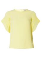 Dorothy Perkins Petite Lemon Ruffle Sleeve Blouse