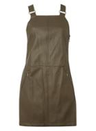 Dorothy Perkins Khaki Pu Pinny Dress