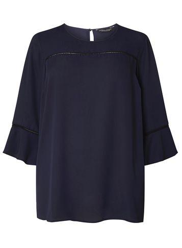 Dorothy Perkins Dp Curve Navy Ladder Trim Top