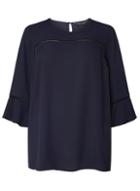 Dorothy Perkins Dp Curve Navy Ladder Trim Top